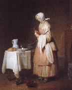 Jean Baptiste Simeon Chardin Barnjungfrun painting